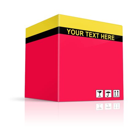 Box Isolated on a White Background Ready for Your Own Graphicsの写真素材
