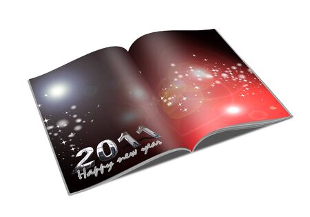 3d render christmas notebook on a white backgroundの写真素材