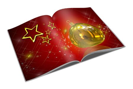 3d render christmas notebook on a white backgroundの写真素材