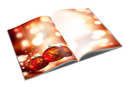 3d render christmas notebook on a white backgroundの写真素材