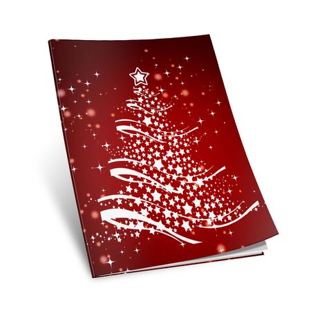 3d render christmas notebook on a white backgroundの写真素材