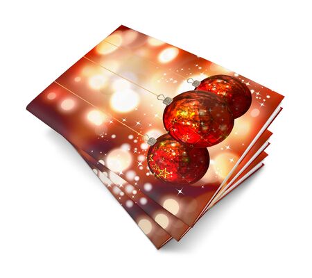 3d render christmas notebook on a white backgroundの写真素材