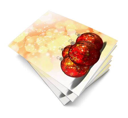 3d render christmas notebook on a white backgroundの写真素材