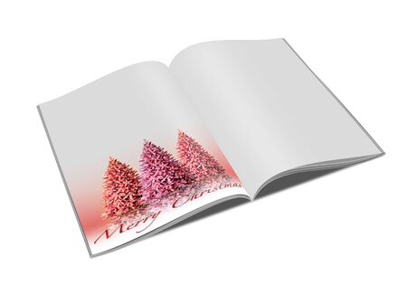 3d render christmas notebook on a white backgroundの写真素材