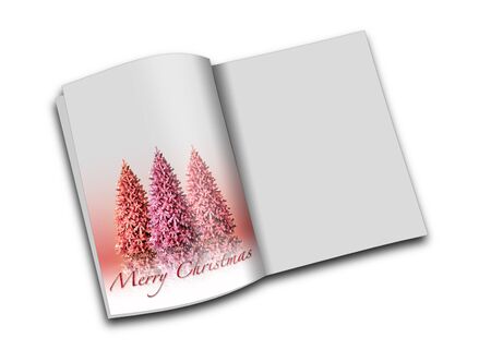 3d render christmas notebook on a white backgroundの写真素材