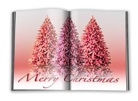 3d render christmas notebook on a white backgroundの写真素材