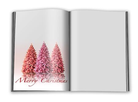 3d render christmas notebook on a white backgroundの写真素材