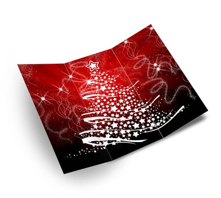 3D christmas postcards on a white backgroundの写真素材