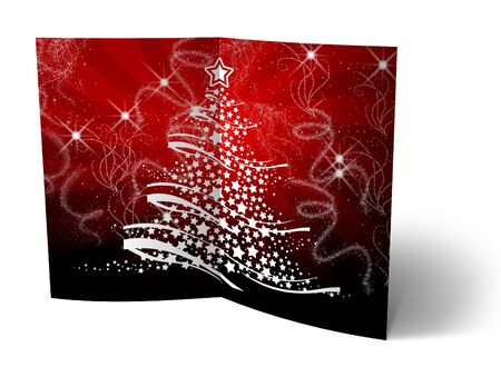 3D christmas postcards on a white backgroundの写真素材