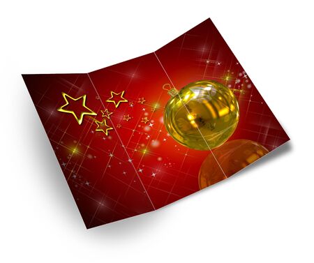 3D christmas postcards on a white backgroundの写真素材