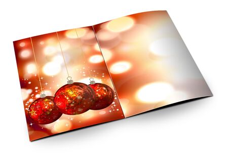 3D christmas postcards on a white backgroundの写真素材