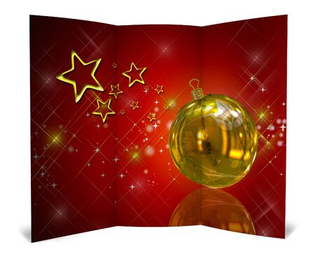 3D christmas postcards on a white backgroundの写真素材