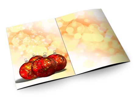 3D christmas postcards on a white backgroundの写真素材
