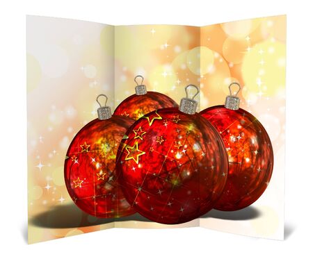 3D christmas postcards on a white backgroundの写真素材