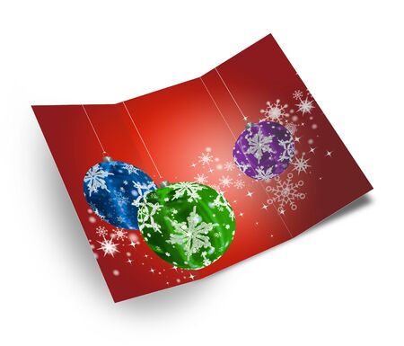 3D christmas postcards on a white backgroundの写真素材