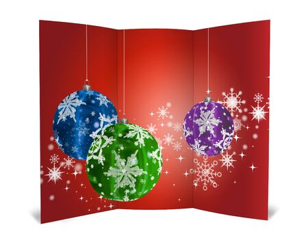 3D christmas postcards on a white backgroundの写真素材