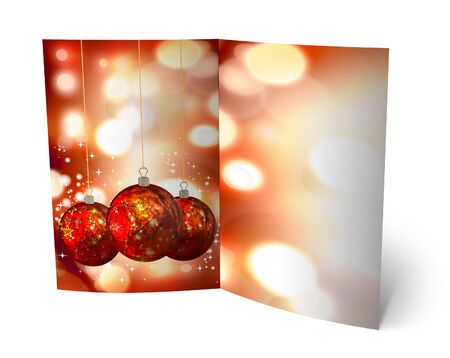 3D christmas postcards on a white backgroundの写真素材