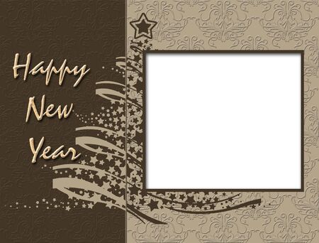 Ilustration of Christmas card to add your pictureの写真素材