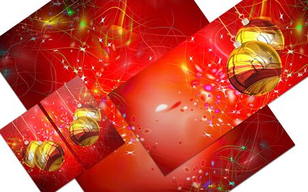 3D christmas postcards on a white backgroundの写真素材