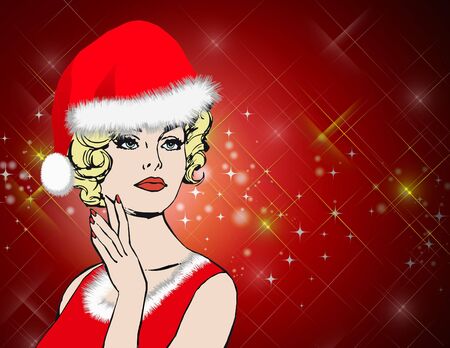 Santa Claus women Background , Christmas  Cardの写真素材