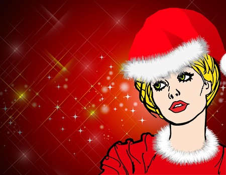 Santa Claus women Background , Christmas  Cardの写真素材