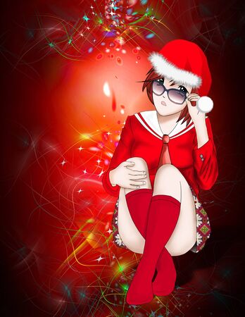 Santa Claus women Background , Christmas  Cardの写真素材