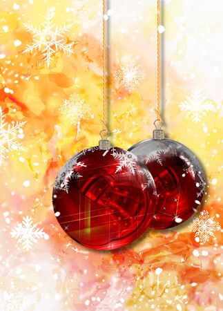 Christmas Balls background, illustration of Christmas Cardの写真素材