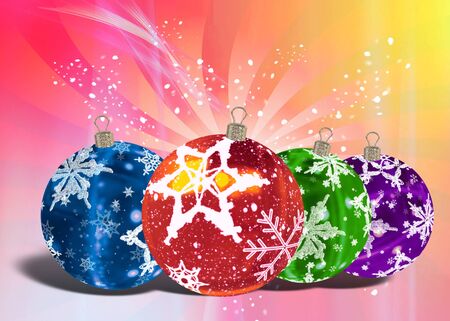 Christmas Balls background, illustration of Christmas Cardの写真素材
