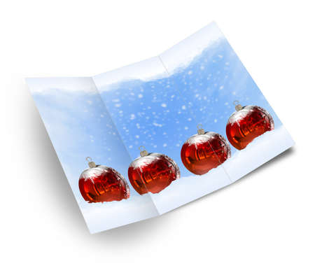 3D render Christmas  Card on a white backgroundの写真素材