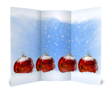 3D render Christmas  Card on a white backgroundの写真素材