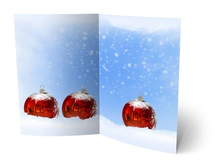 3D render Christmas  Card on a white backgroundの写真素材