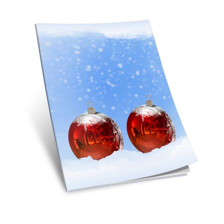 3d render christmas book on a white backgroundの写真素材