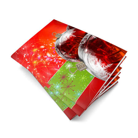 3d render christmas book on a white backgroundの写真素材