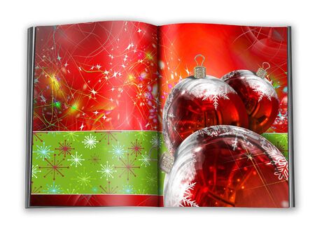 3d render christmas book on a white backgroundの写真素材