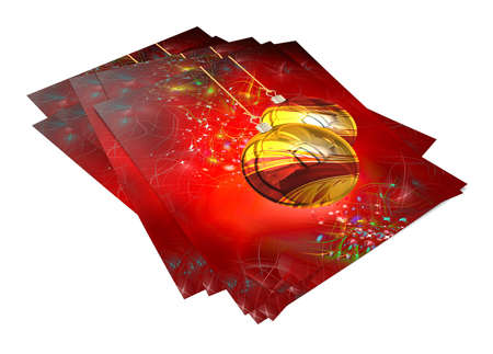 3D render Christmas  Card on a white backgroundの写真素材