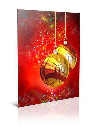 3D render Christmas  Card on a white backgroundの写真素材