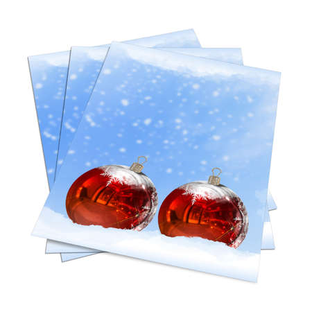 3D render Christmas  Card on a white backgroundの写真素材