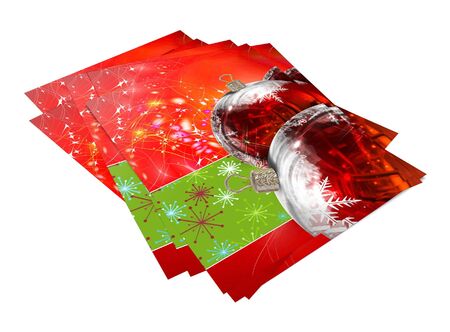 3D render Christmas  Card on a white backgroundの写真素材