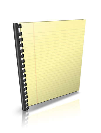3d Illustration of a notebook with yellow leavesの写真素材
