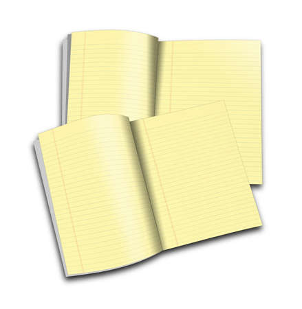 3d Illustration of a notebook with yellow leavesの写真素材