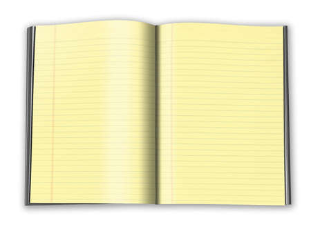 3d Illustration of a notebook with yellow leavesの写真素材