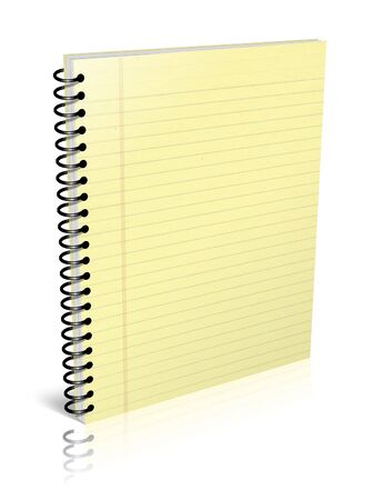 3d Illustration of a notebook with yellow leavesの写真素材