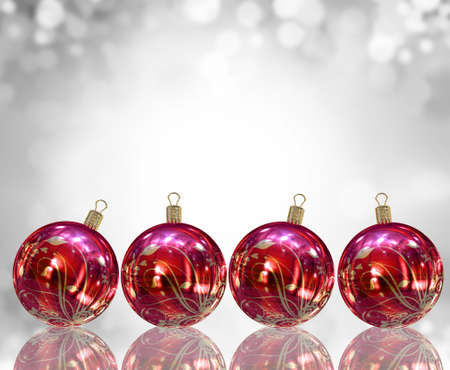 Christmas card illustration showing Christmas ballsの写真素材