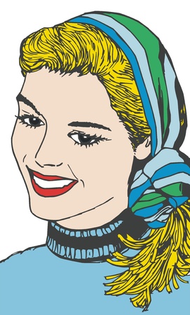 Isolated Illustration of a beautiful woman's faceの写真素材