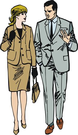 illustration of a pair of lovers on a white backgroundの写真素材