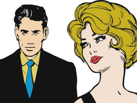 Illustration Common life of a pair of lovers の写真素材