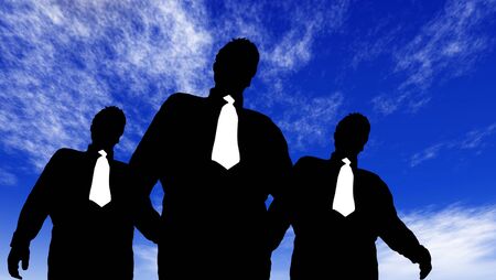 concept illustration of a businessman in his workの写真素材