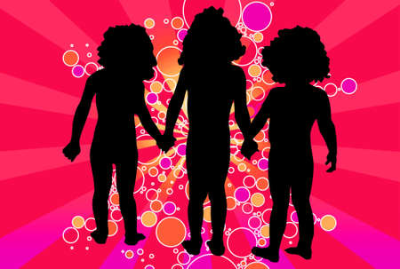 illustration of baby playingの写真素材