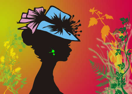 Closeup  of women on a colored backgroundの写真素材