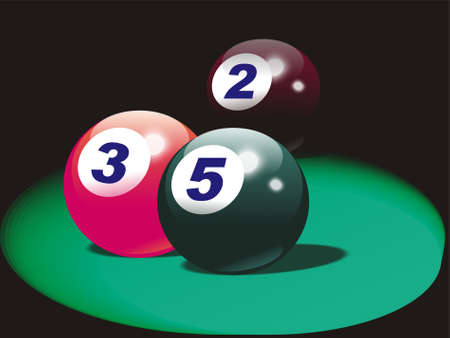 Illustration with American pool balls